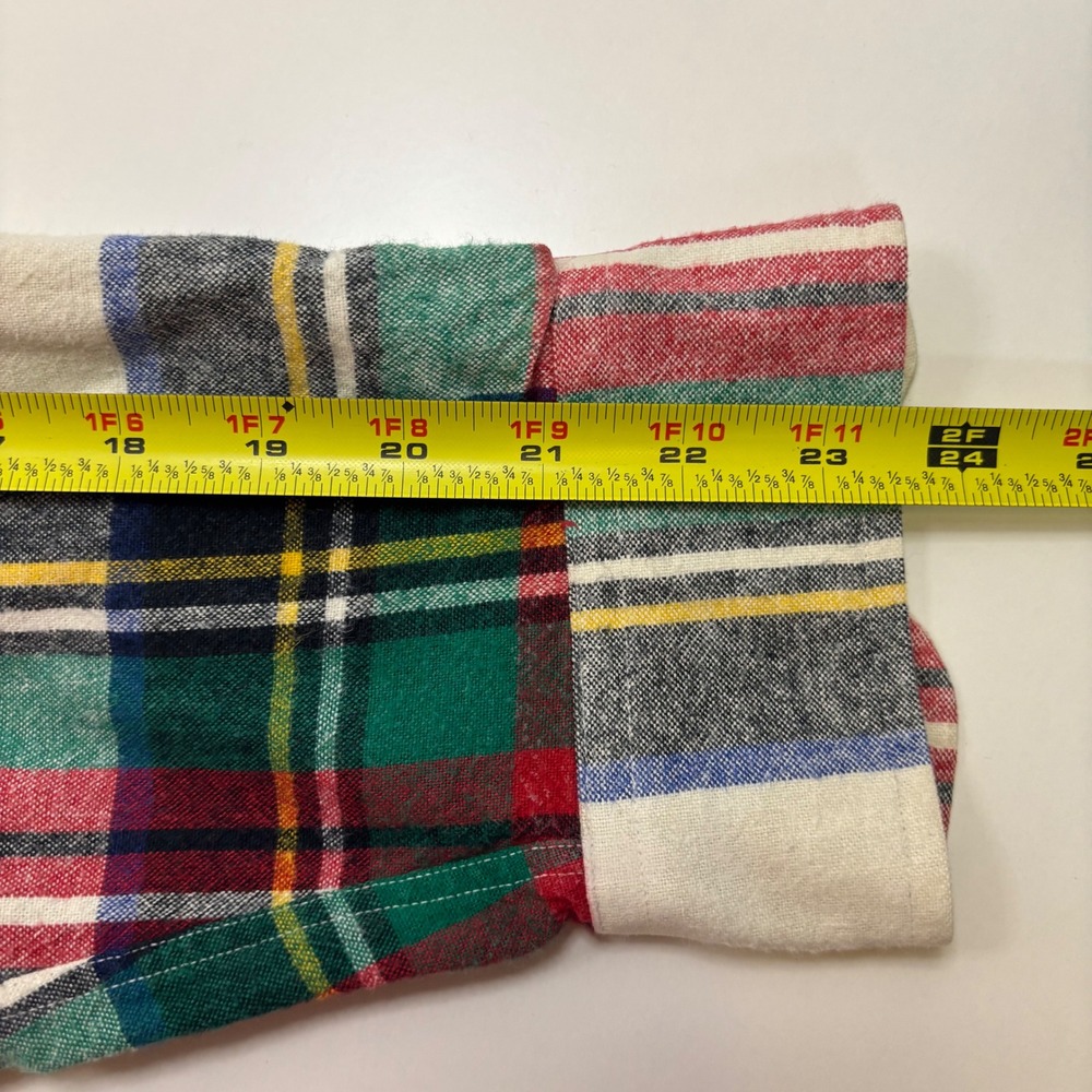 Vintage Gap Men Large Plaid Flannel Shirt Multi Color Heavy Cotton Button Down - Picture 8 of 10